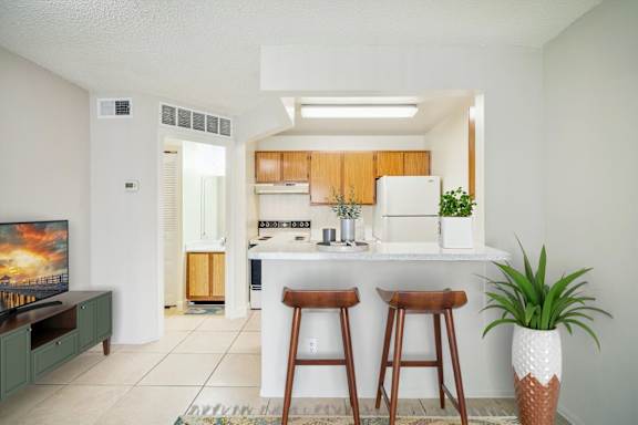 Kitchen with White Appliances