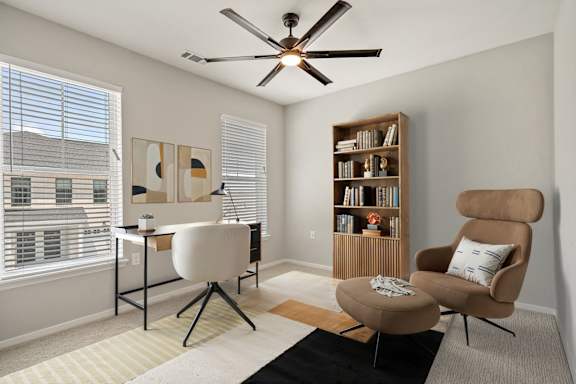 Office Space with Ceiling Fan