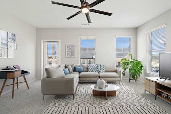 Living Room with Plush Carpeting