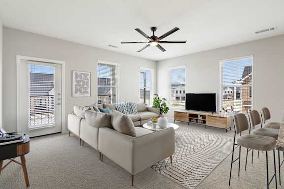Living Area with abundant natural lighting