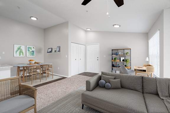 Spacious Living Area with Carpet