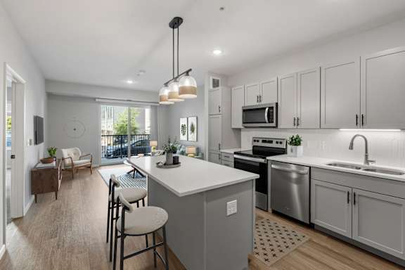 Spacious Living Area With Wood-Style Flooring