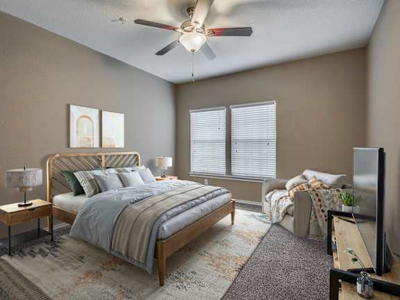 Bedroom with Plush Carpeting