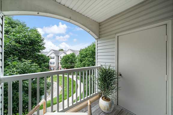 Balcony with Pond view