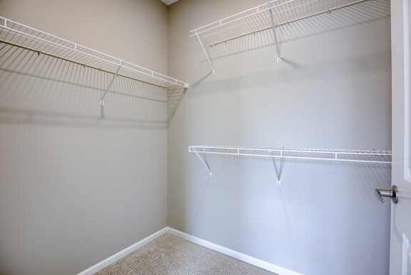 Walk-In Closet With Built-In Shelving