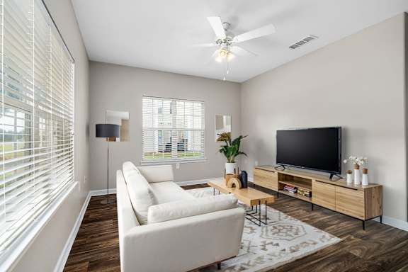 Living Area with Hardwood-Style Floors