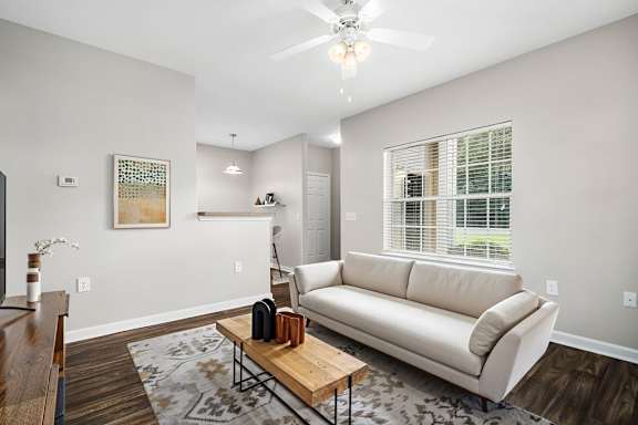 Living Area with Hardwood-Style Floors