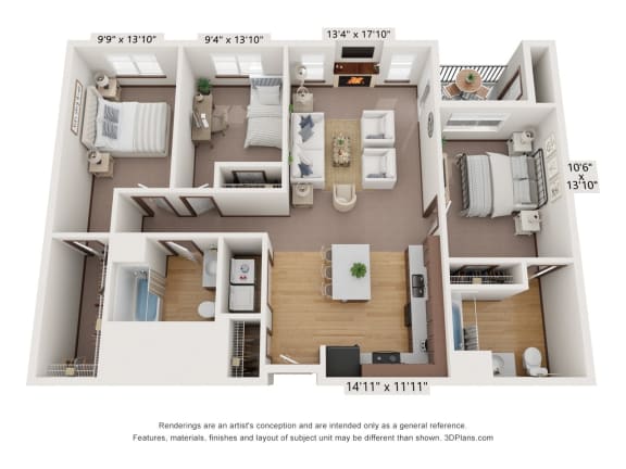 Prairie Lakes_Three Bedroom A