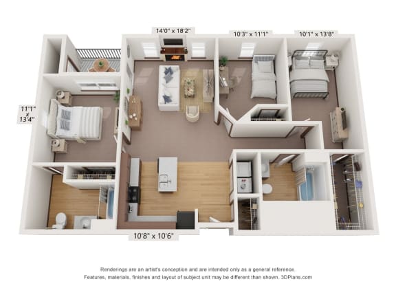 Prairie Lakes_Three Bedroom B