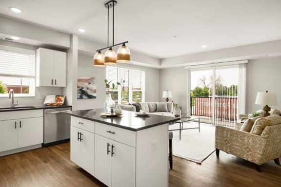 Spacious Living Area With Wood-Style Flooring