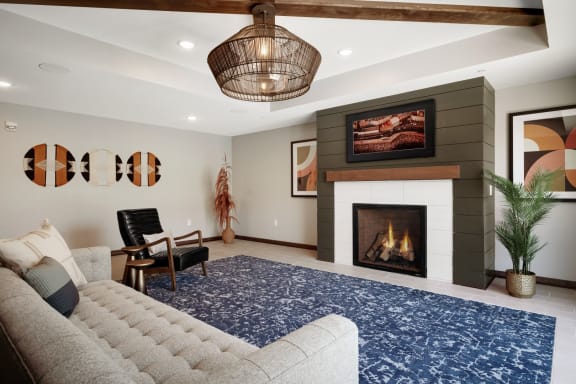 Lounge Area With Fireplace