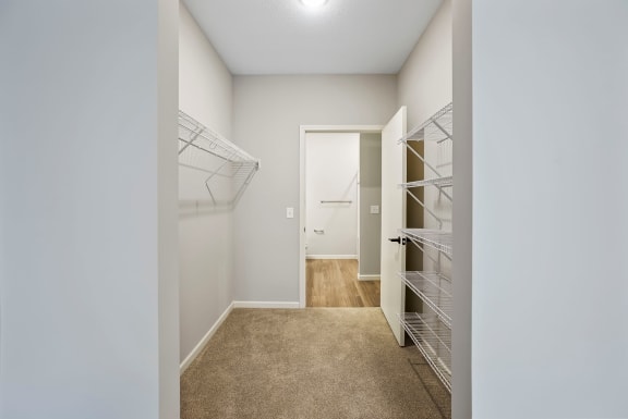 Walk-In Closet With Built-In Shelving