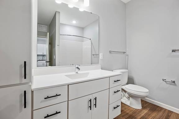Bathroom with White Cabinets