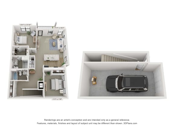 Leona Combined Floor Plan with Dimensions