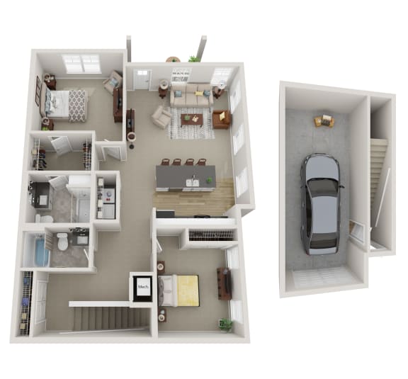 Leona Floor Plan With Single Garage Stall Attached