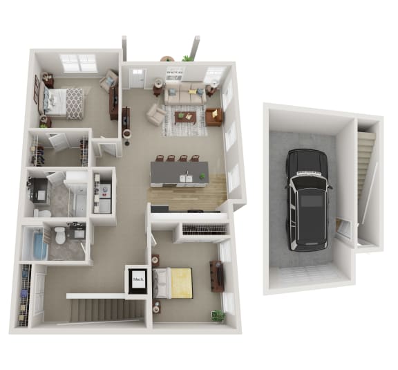 Leona Floor Plan With Single Garage Stall Attached
