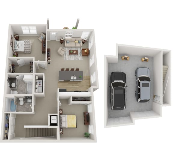 Leona Floor Plan With Double Garage Stall Attached