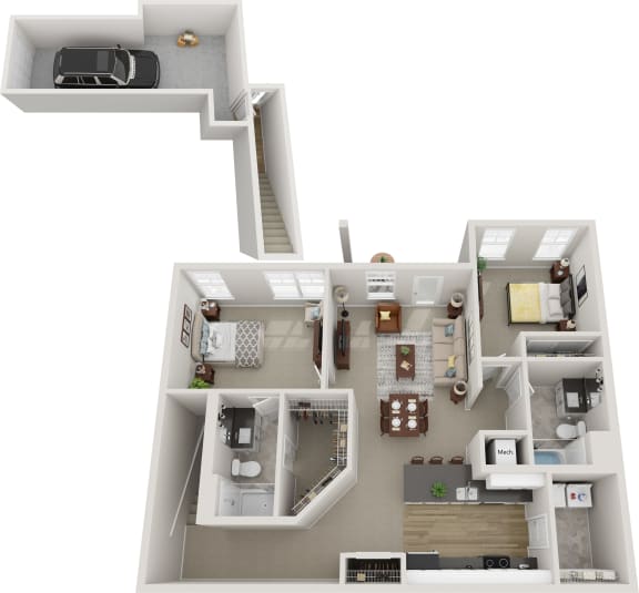 Meridian Floor Plan With Single Garage Stall Attached