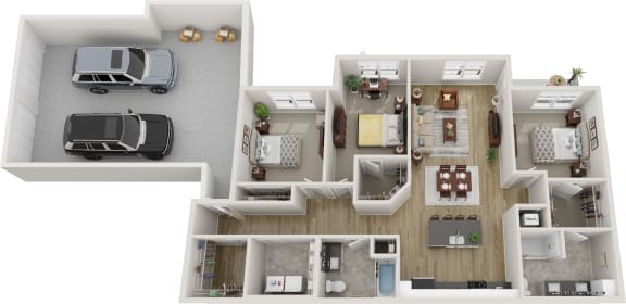 Ashby Floor Plan With Attached Double Stall Garage