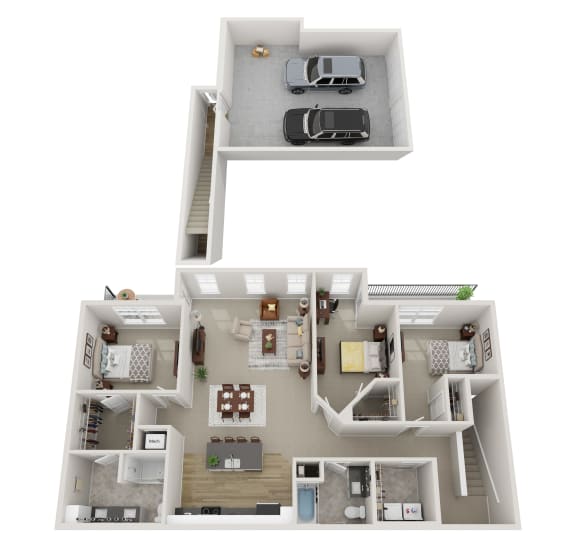 Paxton Floor Plan With Attached Double Stall Garage