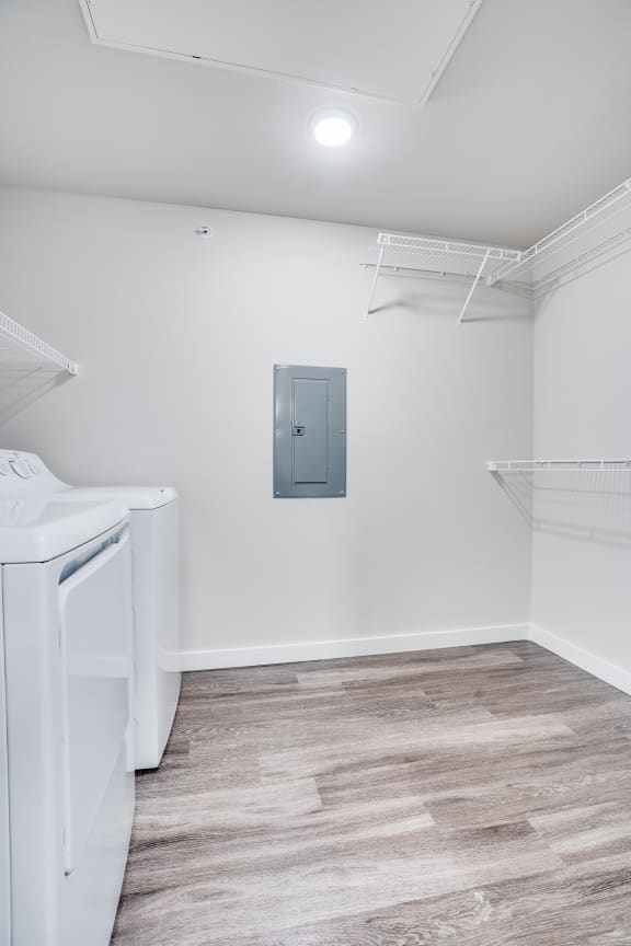 Spacious Walk-In Closet With Washer & Dryer