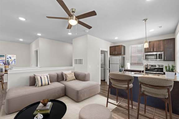 Living Area with Ceiling Fan