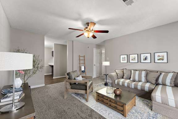 Living Room with Plush Carpeting
