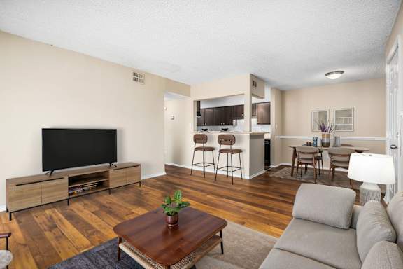 Living Area with Hardwood-Style Floors