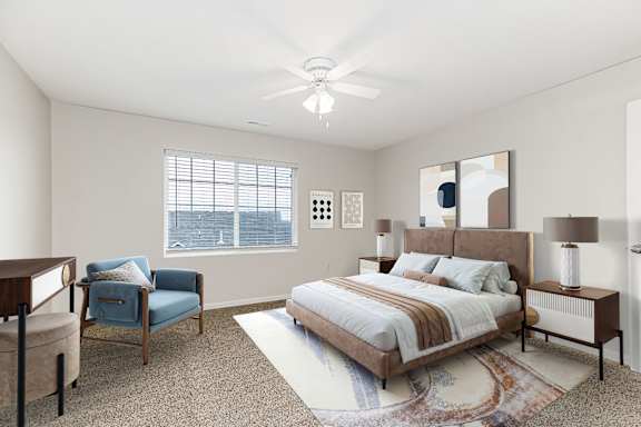 Bedroom with Plush Carpeting