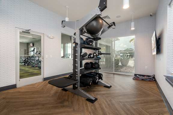 Free Weight Equipment & Medicine Balls At The Fitness Center