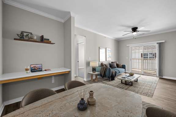 Living Room with Wood-Style Flooring