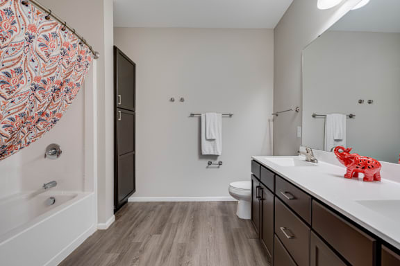 Bathroom With Wood-Style Flooring