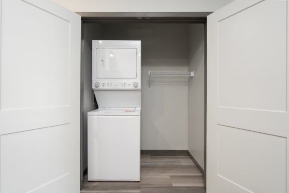 Walk-In Closet With Stackable Washer & Dryer For The Starling Floor Plan
