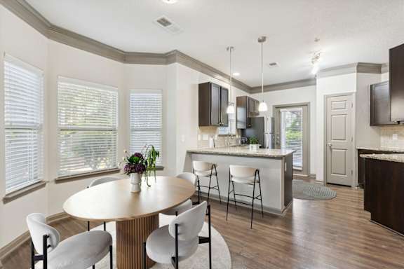 Dining Area with Bay Windows