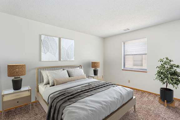 Bedroom with Plush Carpeting