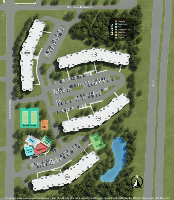 a site map of a parking lot and a building