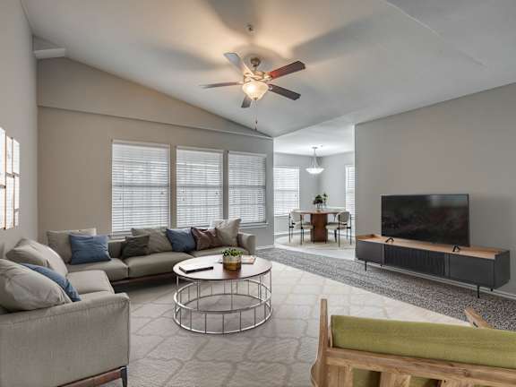 Spacious Living Area with vaulted ceilings