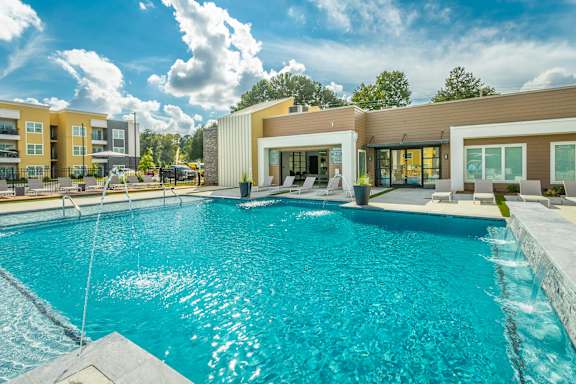 Outdoor Pool with Furniture