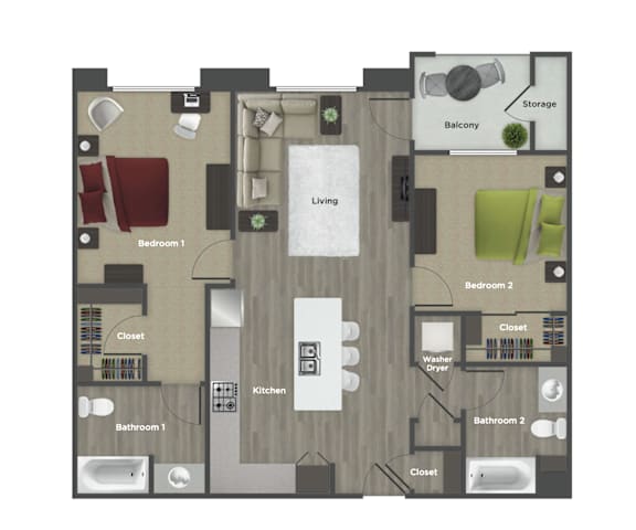 a floor plan of a bedroom with a living room and a dining room