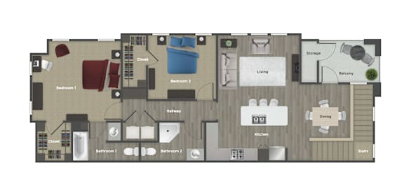 a floor plan of a 4 bedroom 2100 sq ft