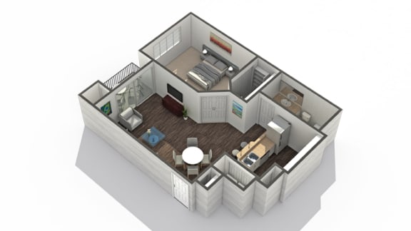 1 bedroom 1 bathroom Floor plan at Ascent North Scottsdale, Phoenix, AZ, 85054
