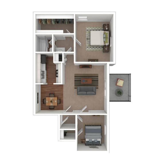 a floor plan of a one bedroom apartment at Planters Trace, Charleston South Carolina