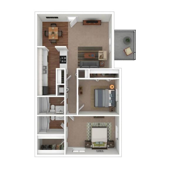Floor Plan  a floor plan of a two apartment at Planters Trace, Charleston