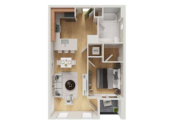 Apartment Type 1b Floorplan at Sol Apartments, Troy, NY, New York, 12180