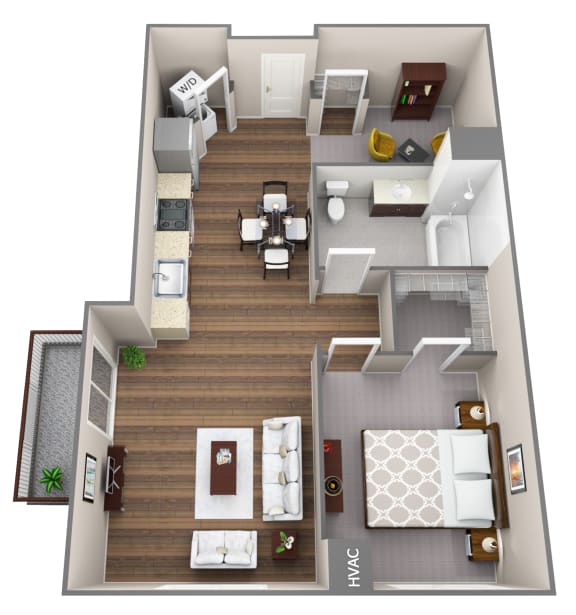 1 Bedroom with Den and Balcony