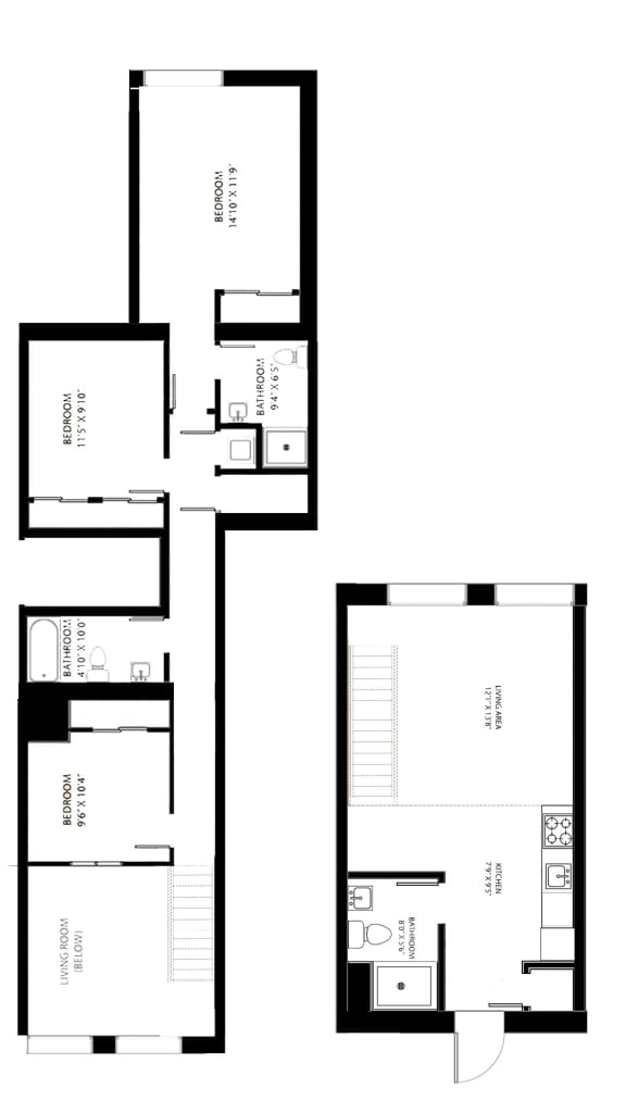 Floor Plan  two floor plan of a house with floor plans of different floors