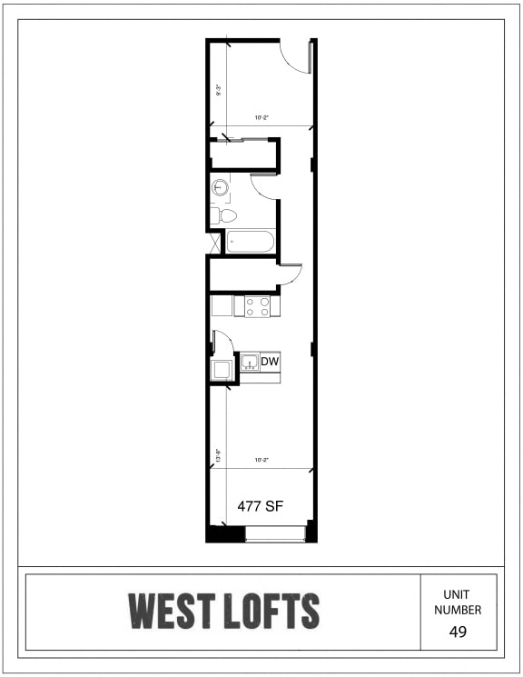 the floor plan of west loft 30