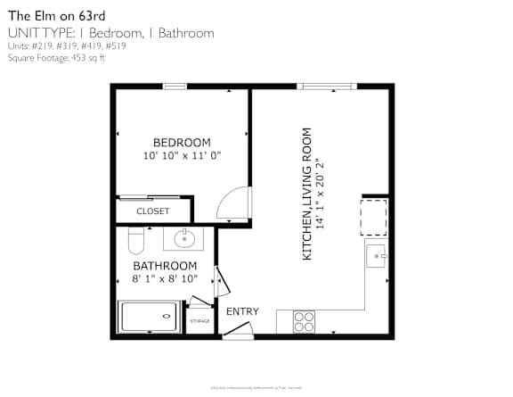 A black and white image of a floor plan for a bedroom and bathroom.