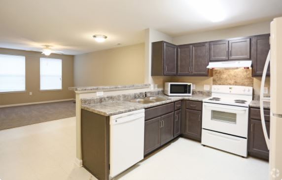 Kitchen with Cabinets at Bellamoor at the Park, LLC, North Carolina