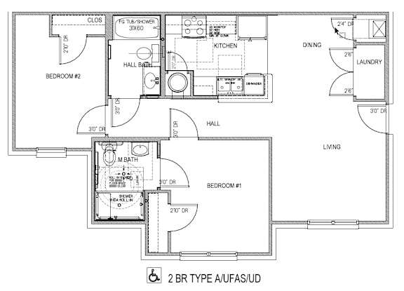 2 Bedroom 2 bath Type A at Ada Park Apartments, Virginia